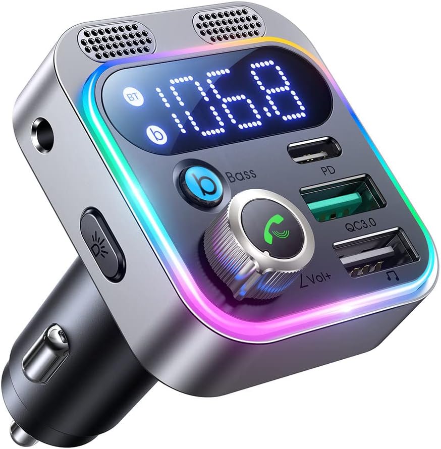 JR-CL16 48W Car Wireless FM Transmitter-Black