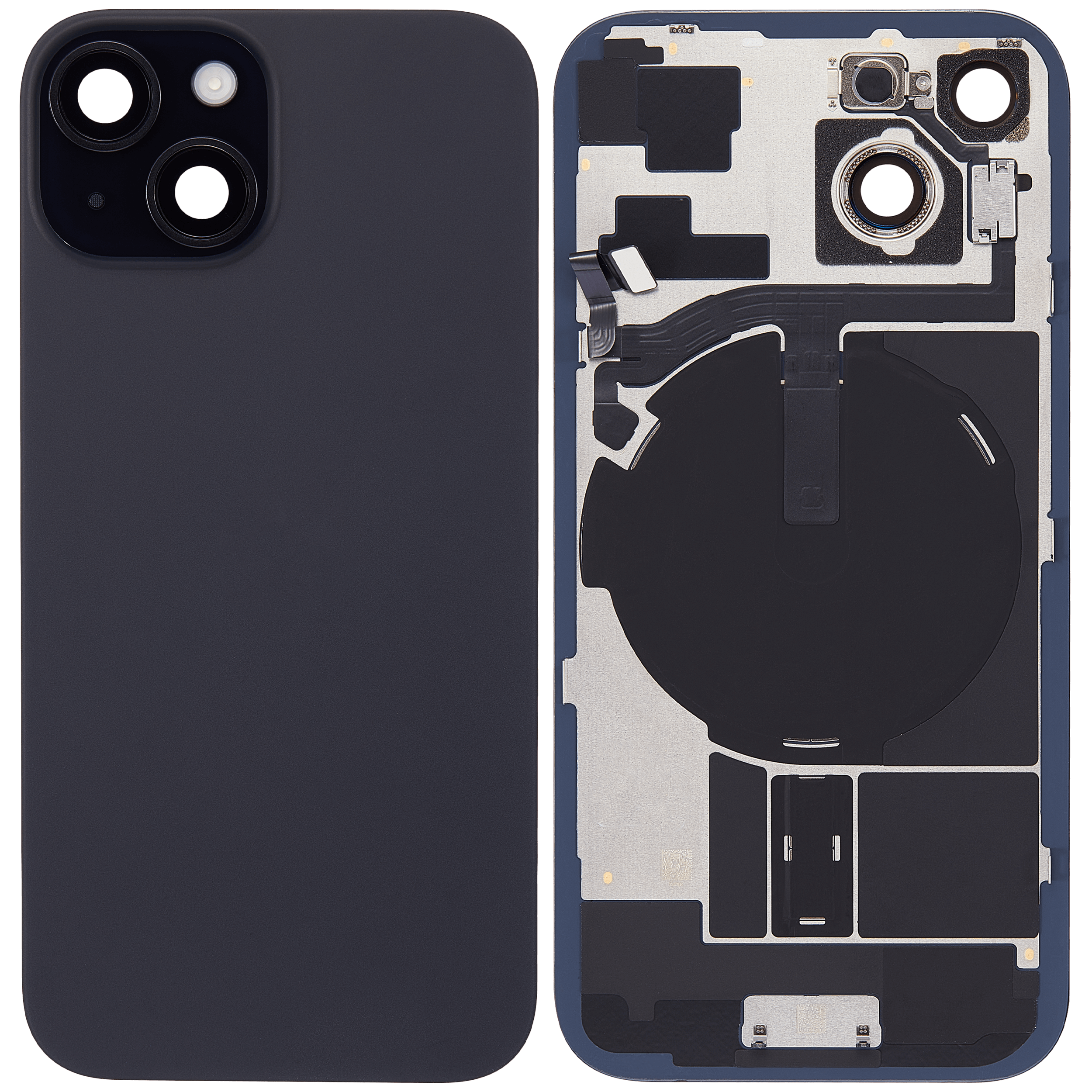 Back Glass + W/Small Component Pre-installed for iPhone 15 (Black)