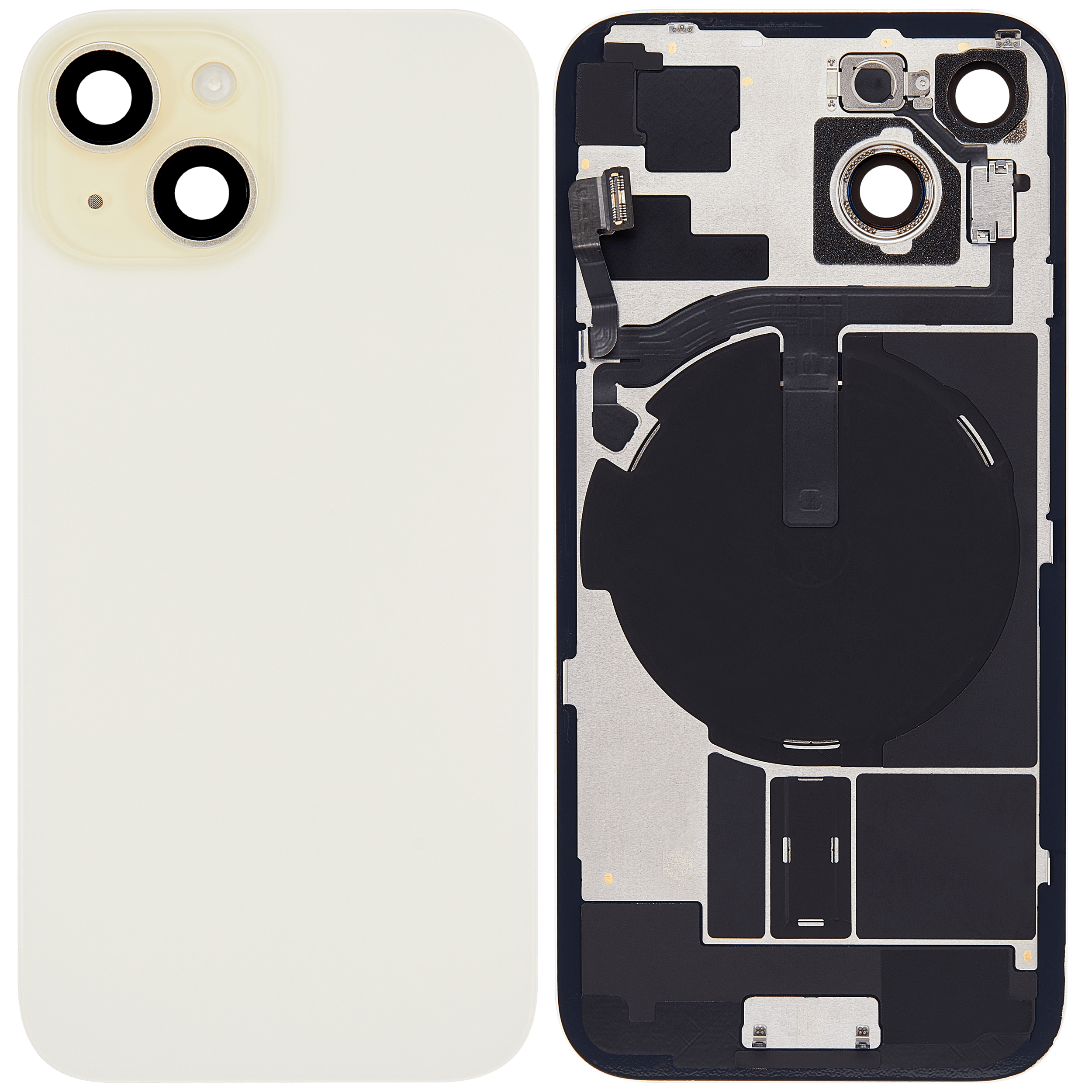 Back Glass + W/Small Component Pre-installed for iPhone 15 (Yellow)