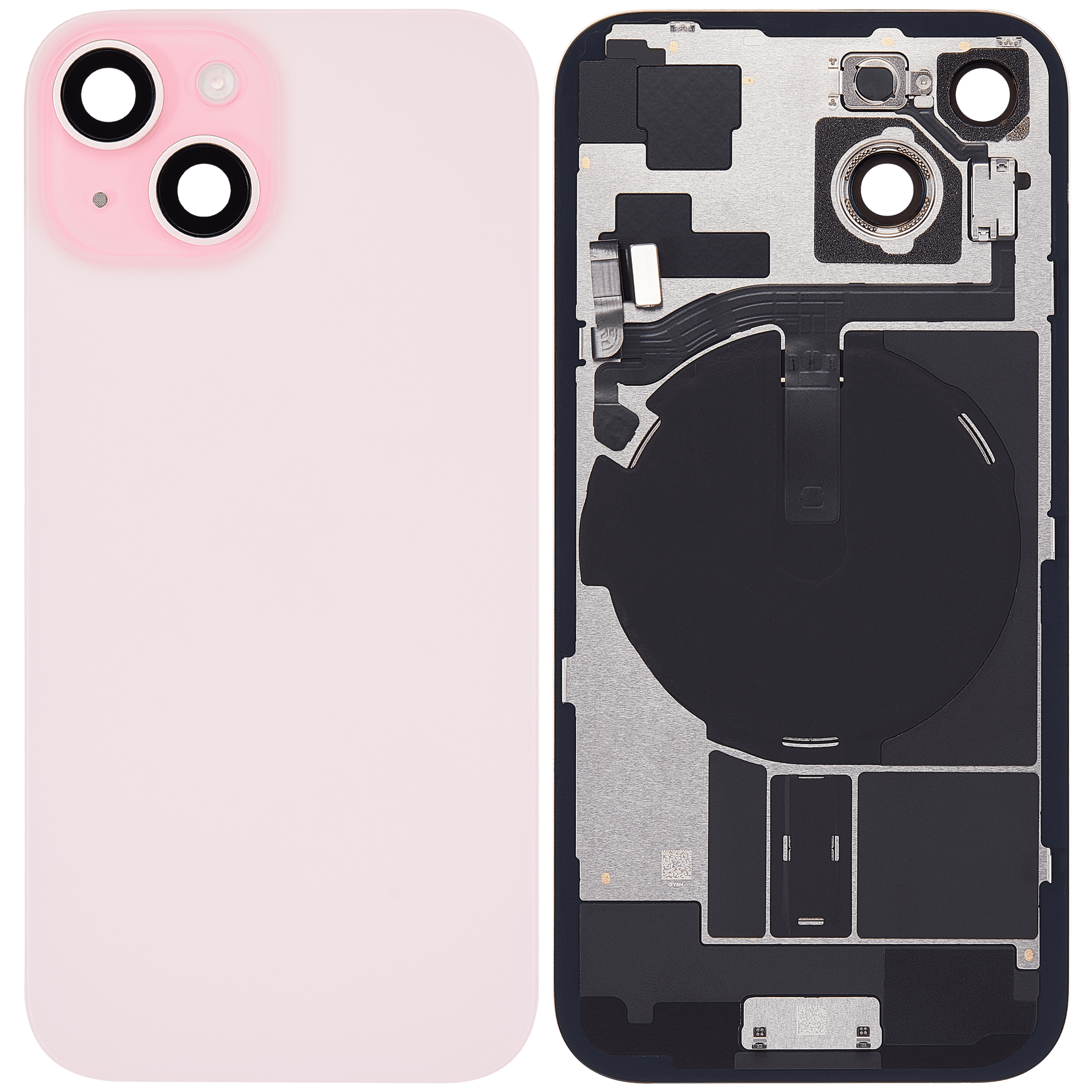 Back Glass + W/Small Component Pre-installed for iPhone 15 Plus (Pink)
