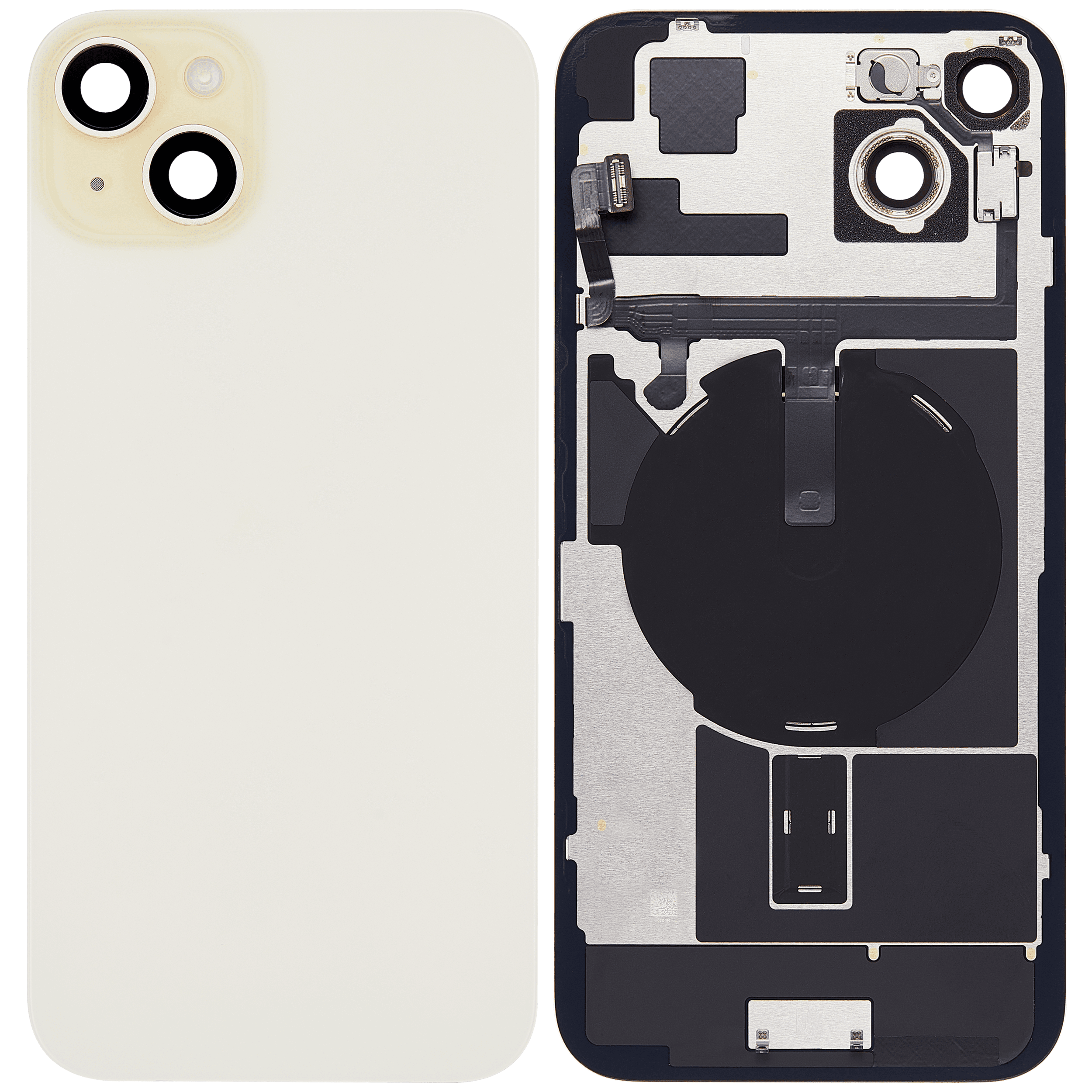 Back Glass + W/Small Component Pre-installed for iPhone 15 Plus (Yellow)