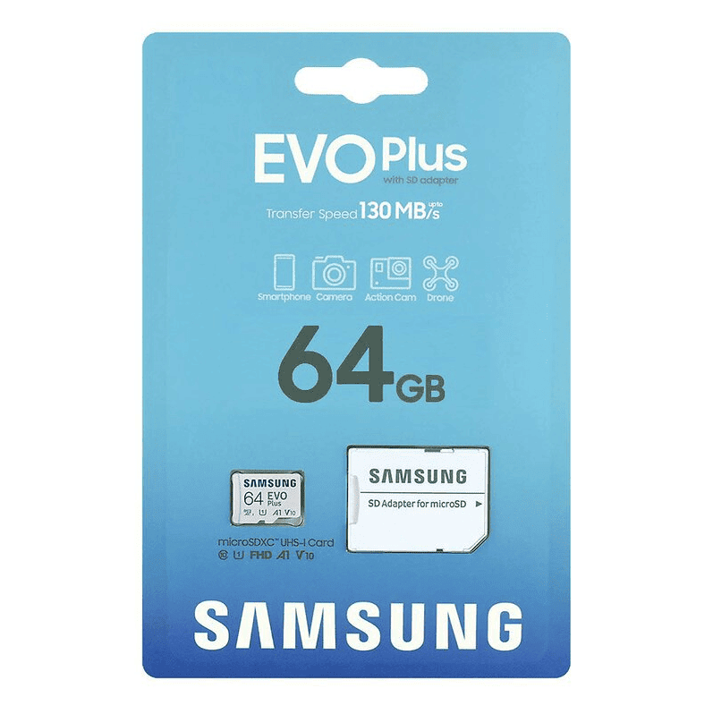 Samsung MicroSDXC 64GB Evo Plus Memory Card MB-MC64KA/EU (White)