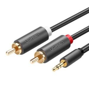 UGREEN AV102 Cable 3.5 mm mini jack male / 2RCA male 3m - Gray