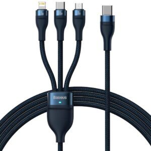 Baseus Flash Series Ⅱ One-for-three Fast Charging Cable Type-C to M+L+C 100W 1.5m - Blue (CASS030203)