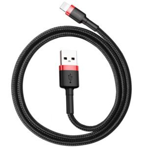 Baseus cafule Cable USB For iP 2.4A 0.5m - Red Black (CALKLF-A19)